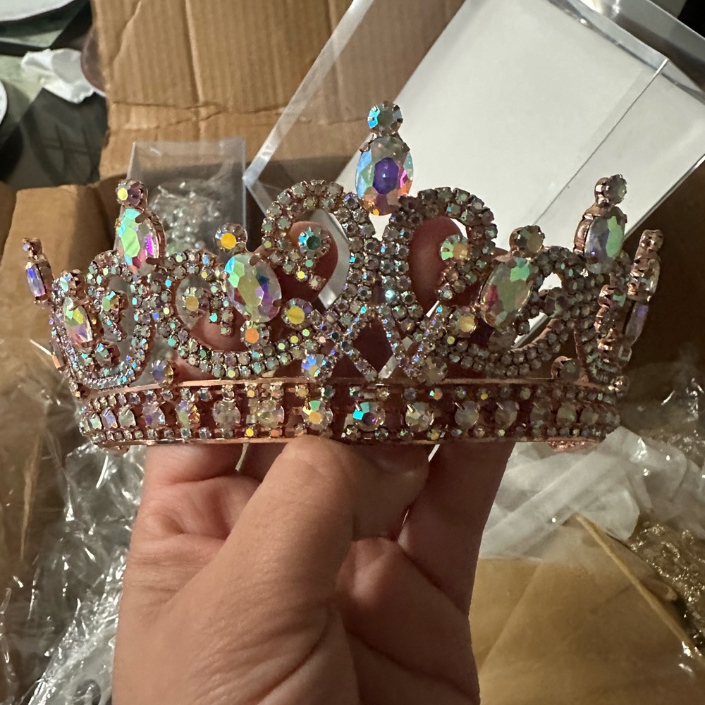 Dazzling Multicolor Rhinestone Crown - Picture 4 of 5